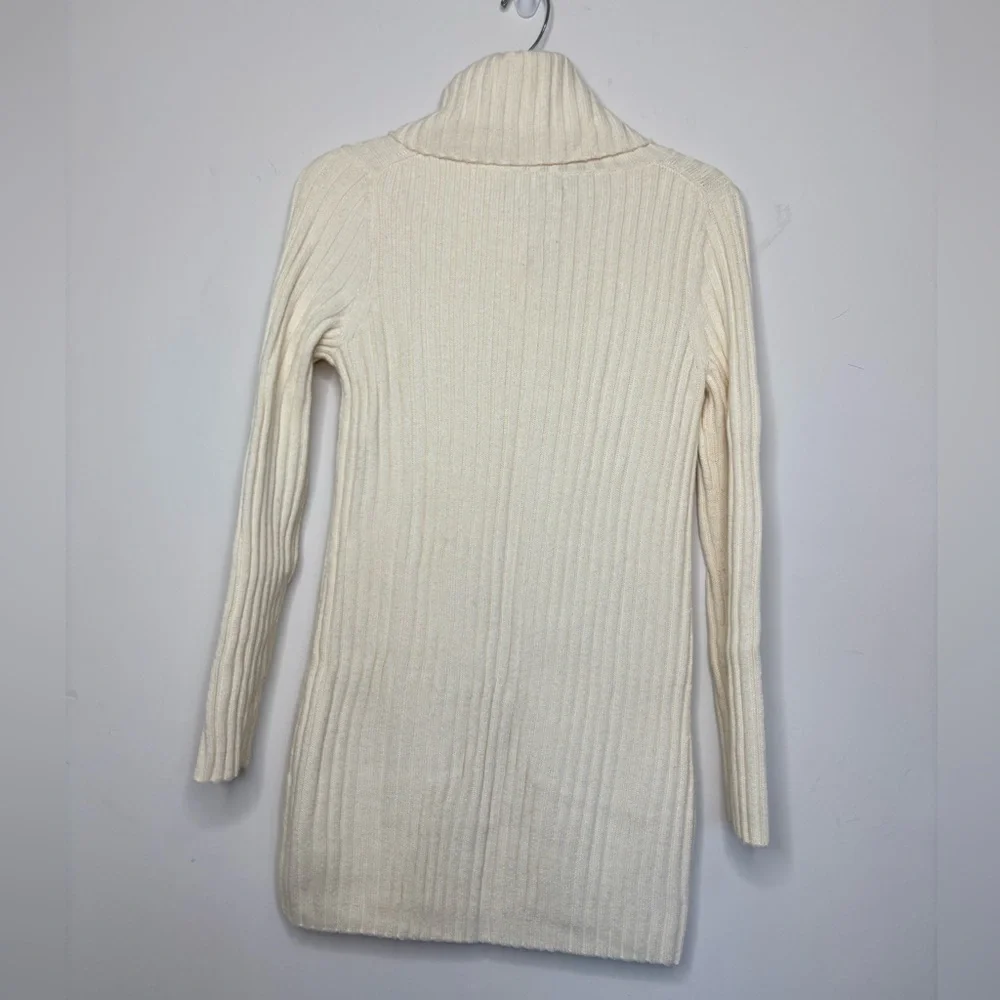 BN2 Banana Republic Crem Ribbed Cardigan / Dress Very Soft Italian Yarn Wool S‎